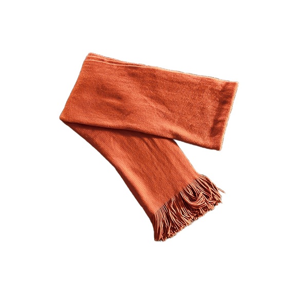 BOGO Vintage Gap Women's Orange Fringe Winter Scarf - Picture 1 of 5